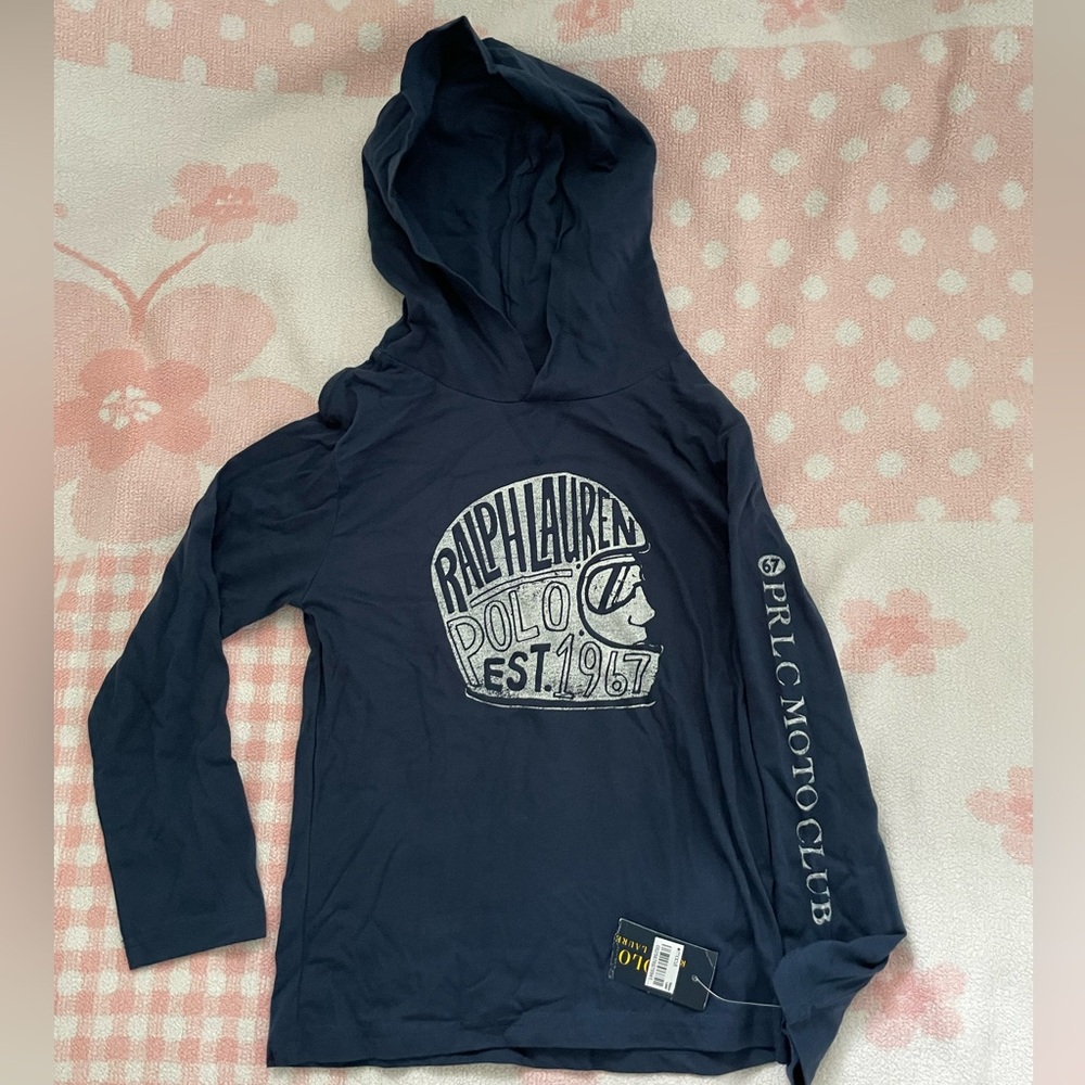 Ralph Lauren Hooded Long Sleeve in Navy Kids Size 7